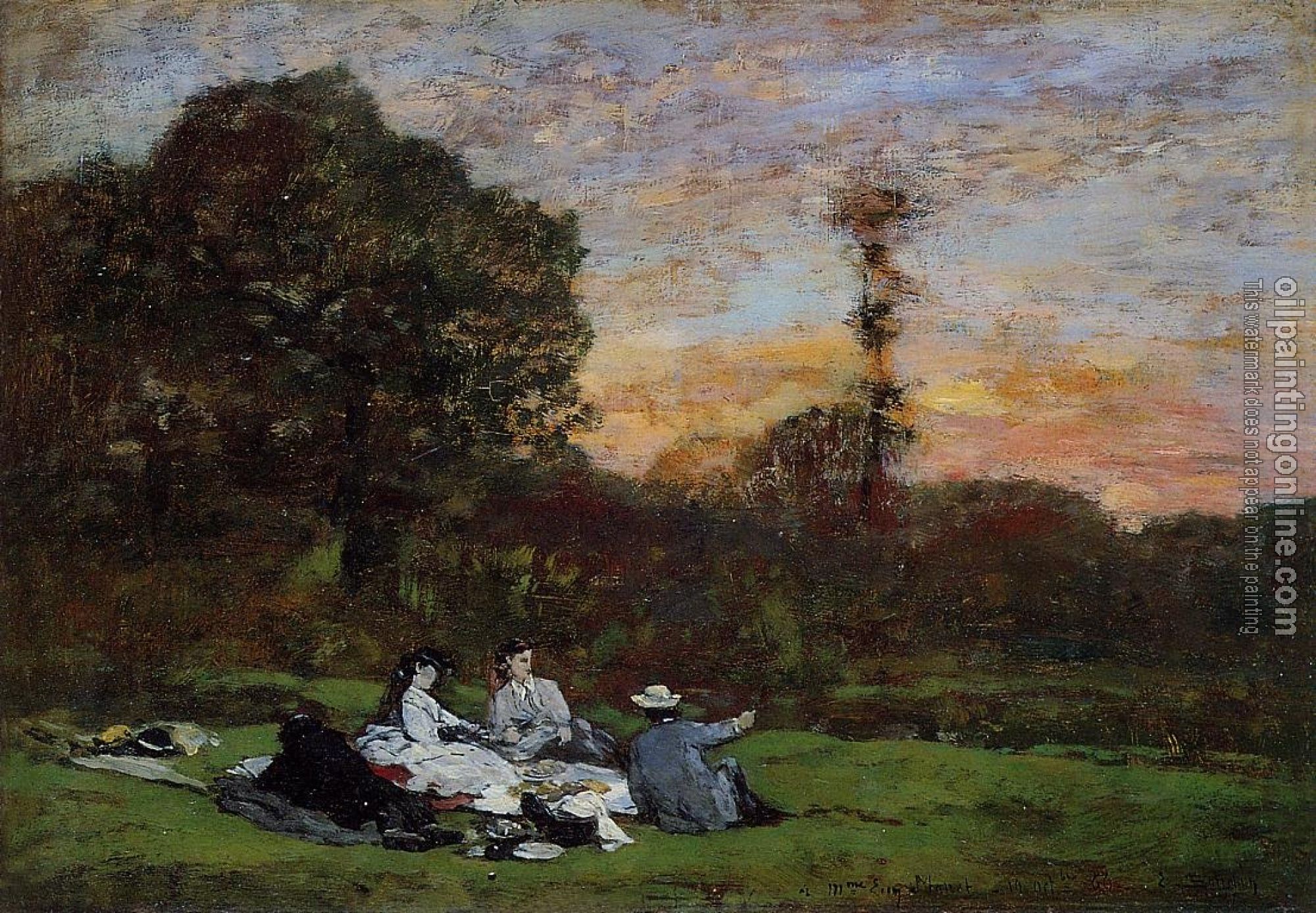 Boudin, Eugene - Luncheon on the Grass, the Family of Eugene Manet
